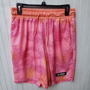 Adidas AOP Print‎ Mesh Basketball Shorts 9"  Semi Coral Fusion Men's Size Small
